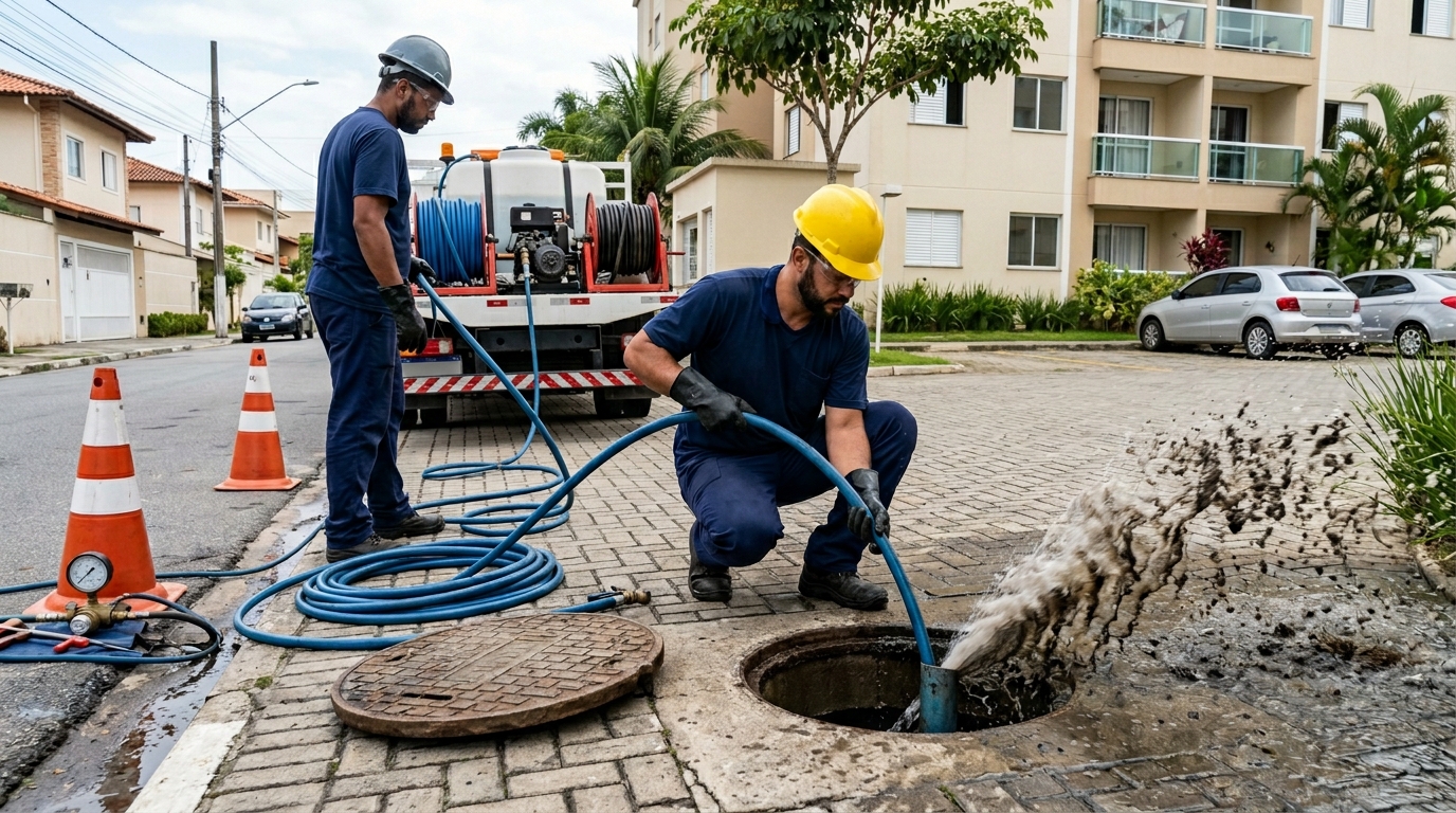 Desobstrução com Alta Pressão no Reginaldo, Maceió‑AL