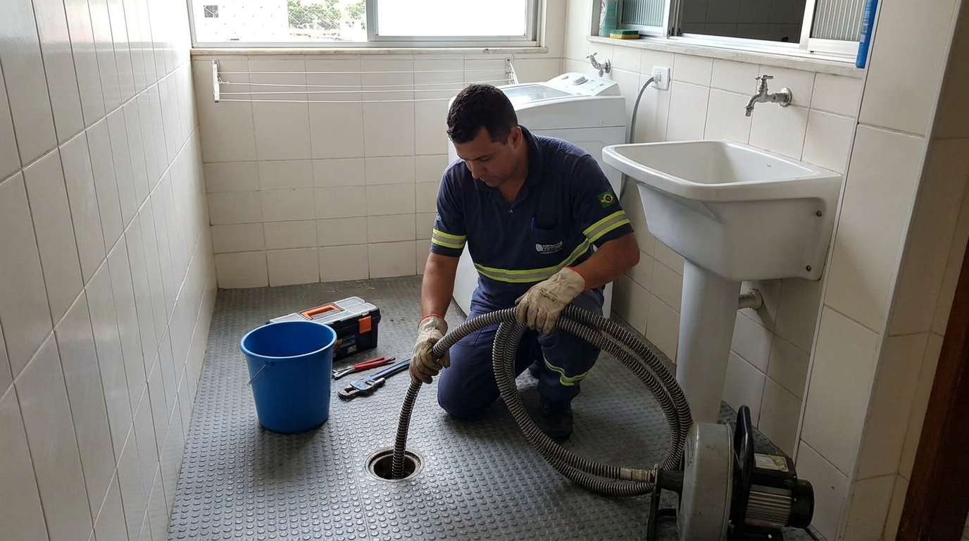 Desobstrução na Cozinha no Vila Saem, Maceió‑AL