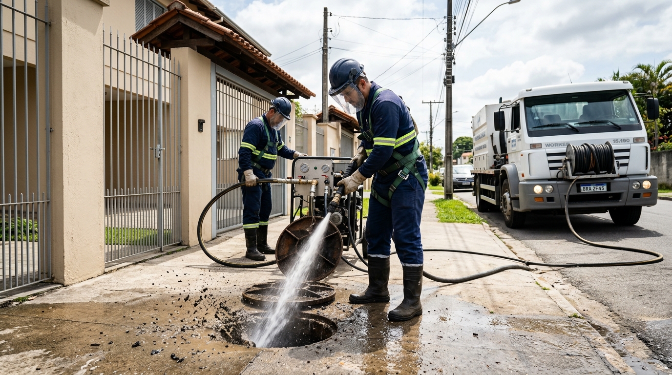 Limpeza de Tubulação com Hidrojato no Reginaldo, Maceió‑AL